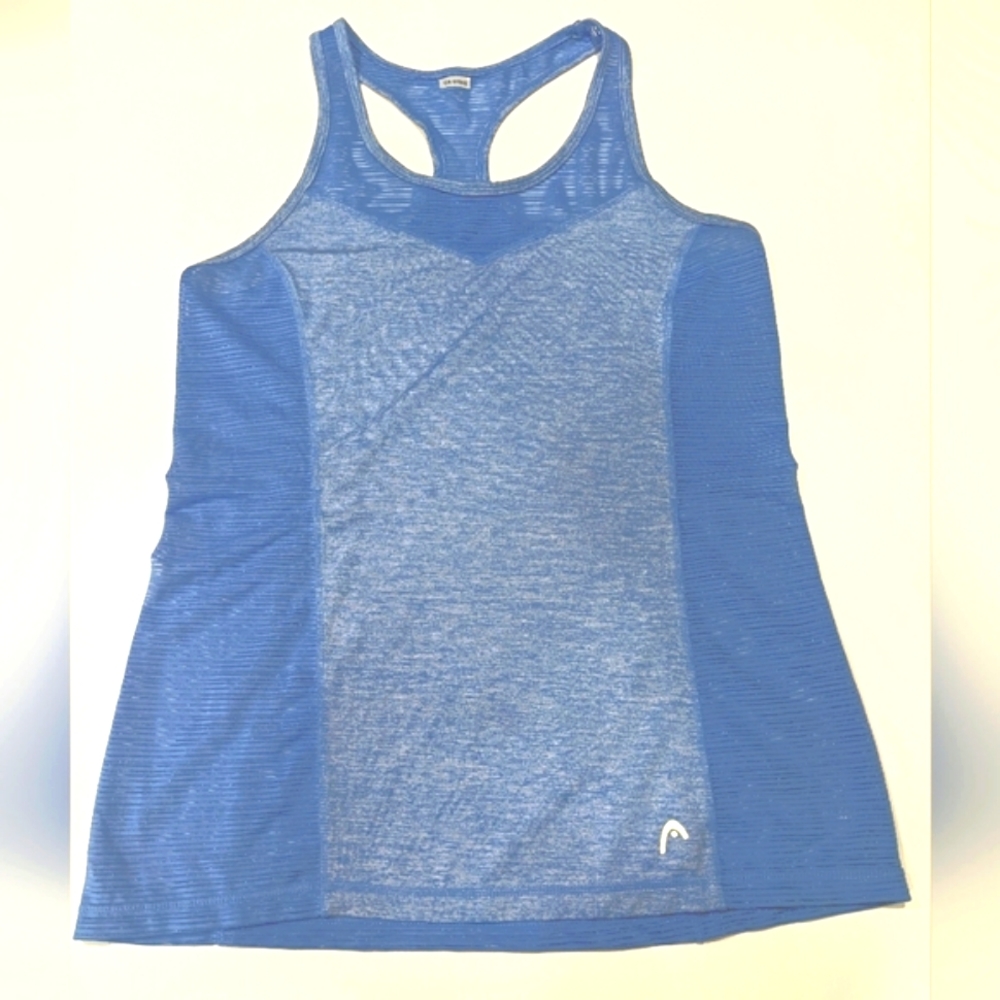 Head Racer Back tank top blue Shear See Through Back and Sides